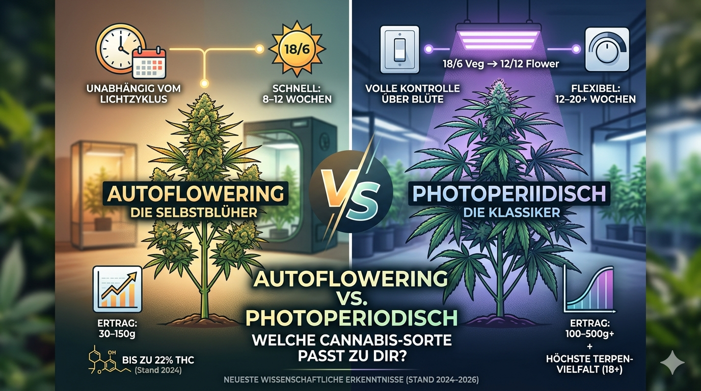 Autoflowering vs. Photoperiodisch: Welche Cannabis-Sorte passt zu dir?